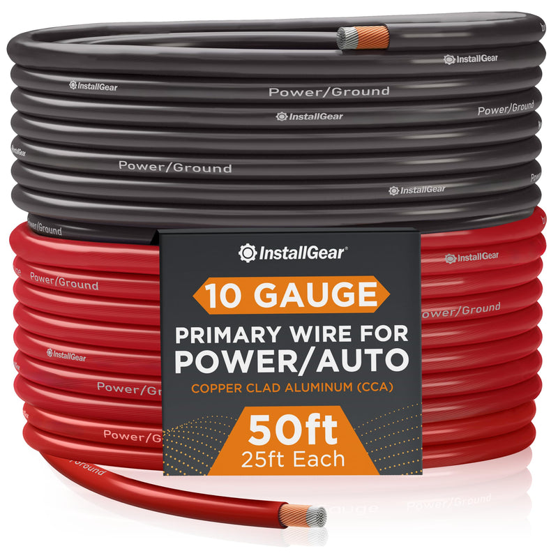 10 Gauge Wire (50 Feet) Copper Clad Aluminum Caa - Primary Automotive Wire, Car