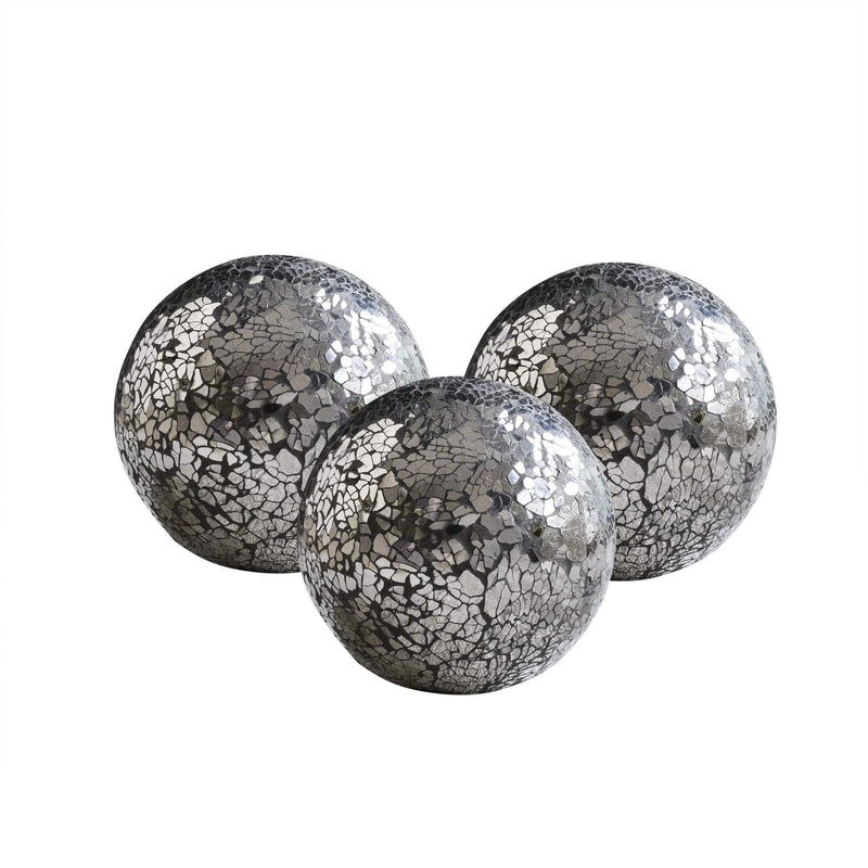 Decorative Balls, Set of 3, Glass Mosaic Balls for 4" Diameter Bowls