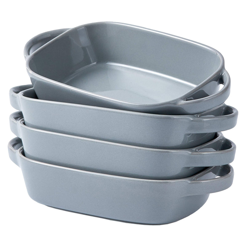 9 x 5 Inch Gray Baking Pans Set of 4 Ceramic Baking Dish for Cakes and Tarts Lasagna Pans