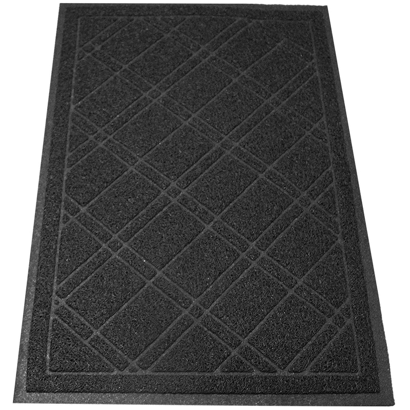 Universal Doormat Checkered Design - Black 35x23 - Non-Slip Durable