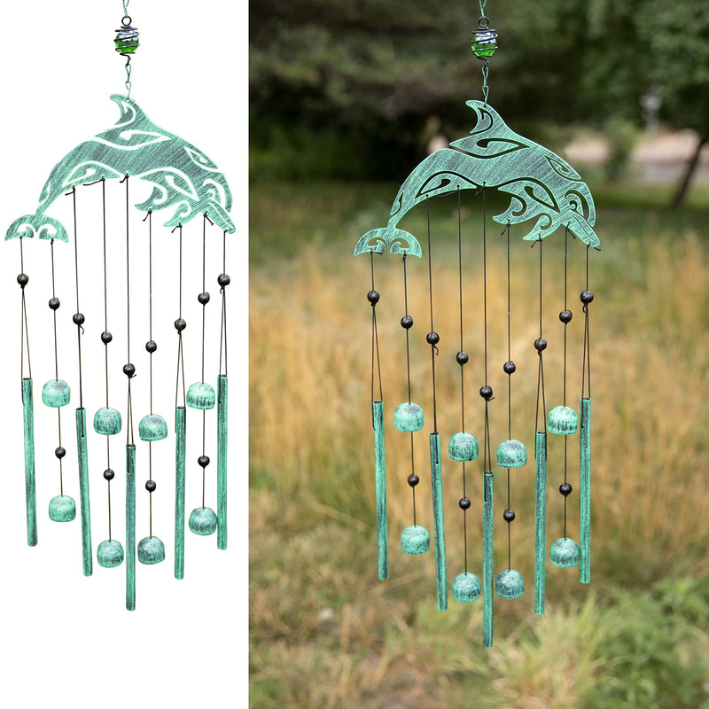 285" H Outdoor Tribal Dolphin Wind Chimes Unique tribal dolphin wind chimes