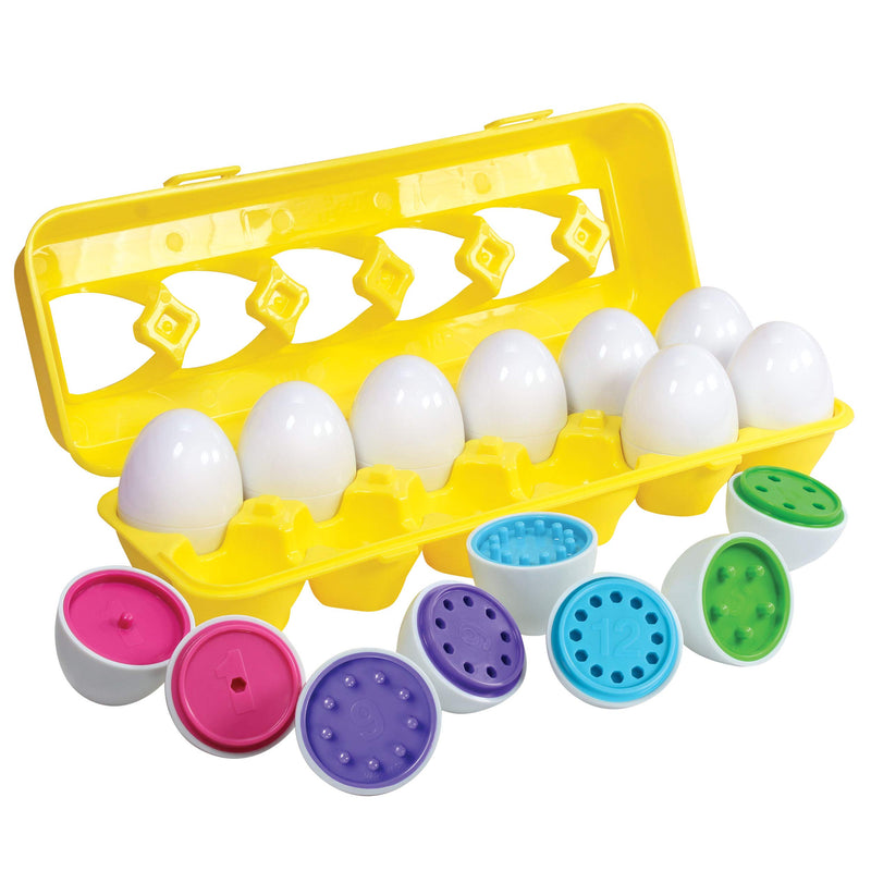 Color Matching Egg Toy Set - 12 Play Eggs for Toddlers - Educational Color