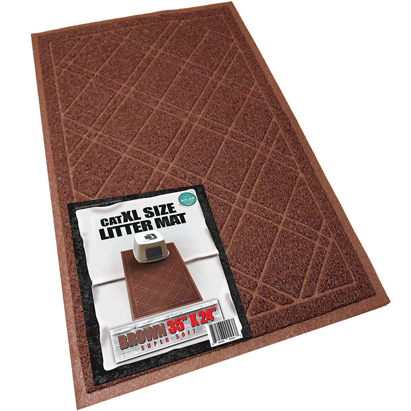 Cat Litter Tray Mat 42x36cm Brown Cat Litter Collection Mat Mesh Mat Catches Litter