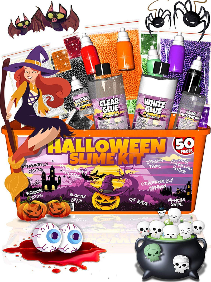 Scary Slime Kit for Girls and Boys - 50 Piece DIY Slime Kit