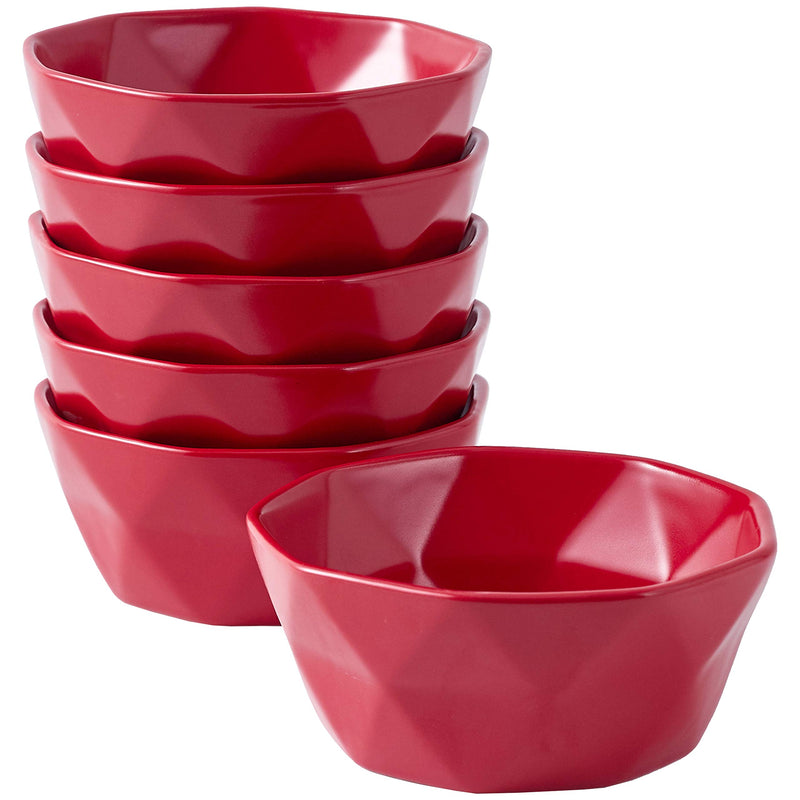 13 Ounce Ceramic Geometric Bowls - Oven to Table Baking Dishes, Elegant Matte Finish