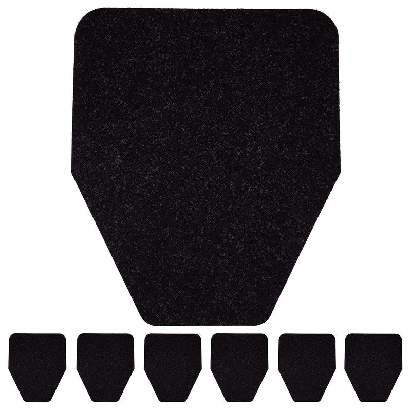 Heavy Duty Black Non-Slip Floor Urinal Mats Pack of 6 - Odor Eliminating