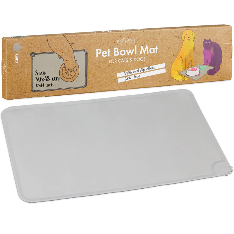 Bowl mat for cats and dogs in beige food-safe silicone