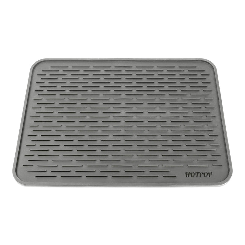 XXL 24 x 18 inch gray silicone drying mat and large coaster - dishwasher safe