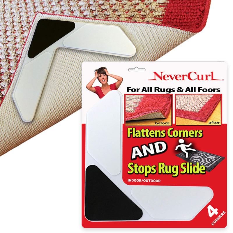 Nevercurl 4 Pack Carpet Corner Grippers - Instantly smooths carpet corners to hold the carpet