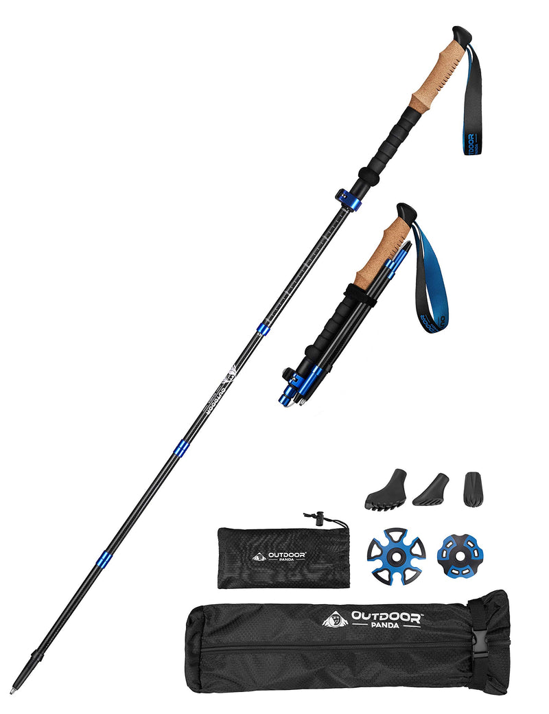 Foldable carbon hiking poles for men and women, easily adjustable