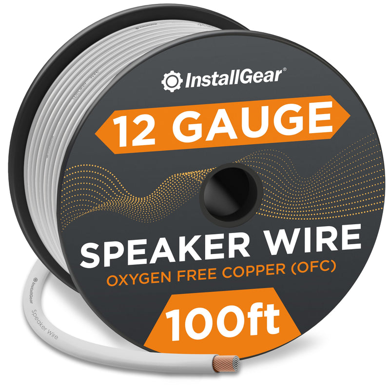 12 Gauge Awg Speaker Wire (100 Feet - White) White speaker wire