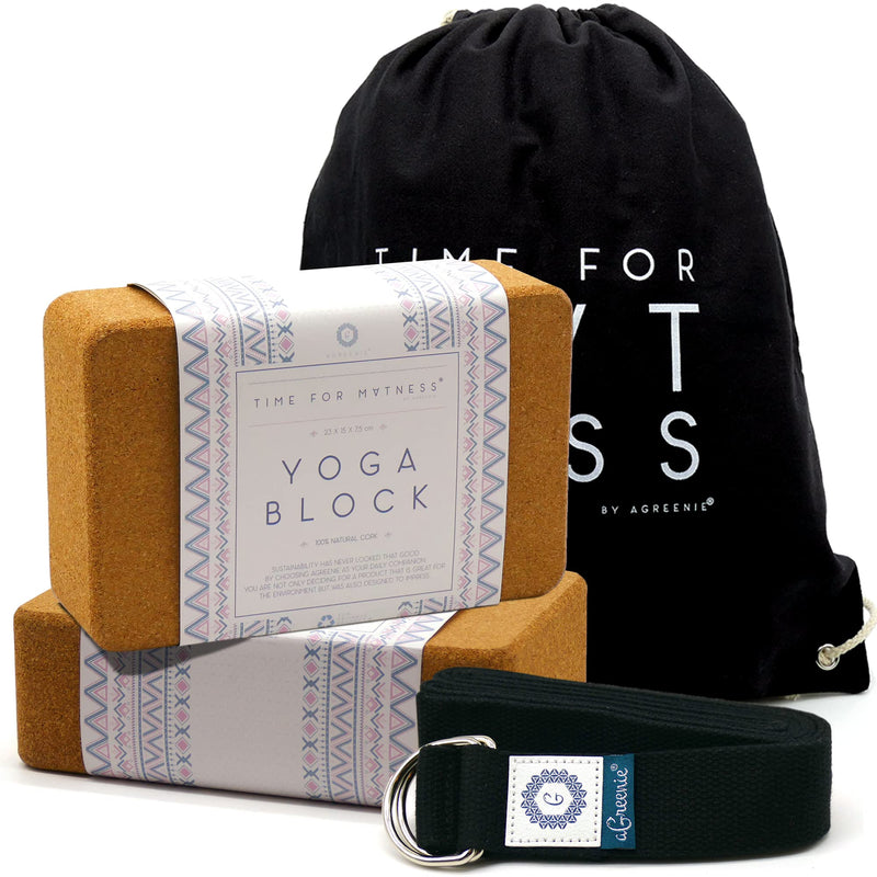 Yoga Block Made of Cork 100 Natural Product / Set of 2/Yoga Block Including Backpack