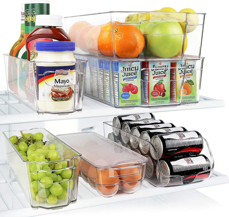 Refrigerator organizer, fridge organizer, organizer and clear storage containers