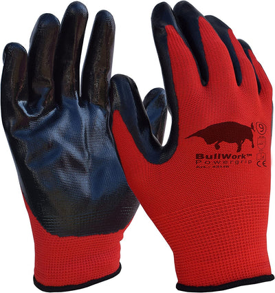 Original Powergrip work gloves Gr9 latex coating En3884131 5 pieces