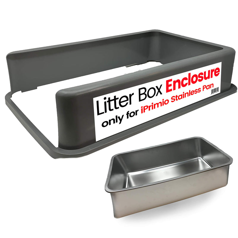 XL Litter Box Enclosure - Stainless Steel Large for Boxes, Large Cats, Pan