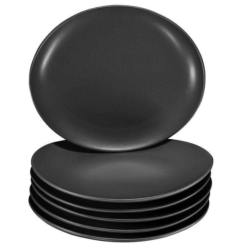 Curved Ceramic Serving Platters, Set of 6, 11 Inch, Matte Porcelain