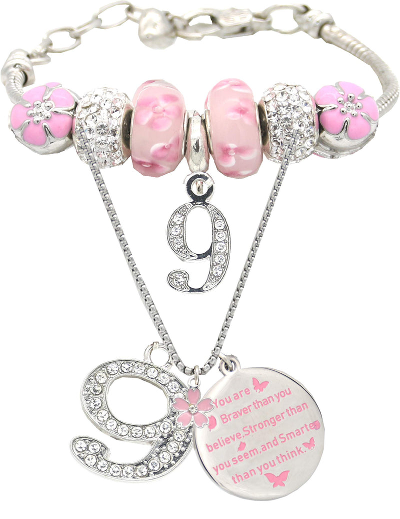 9th Birthday, 9th Birthday Gifts, 9th Birthday Bracelet for Girls, 9th Birthday