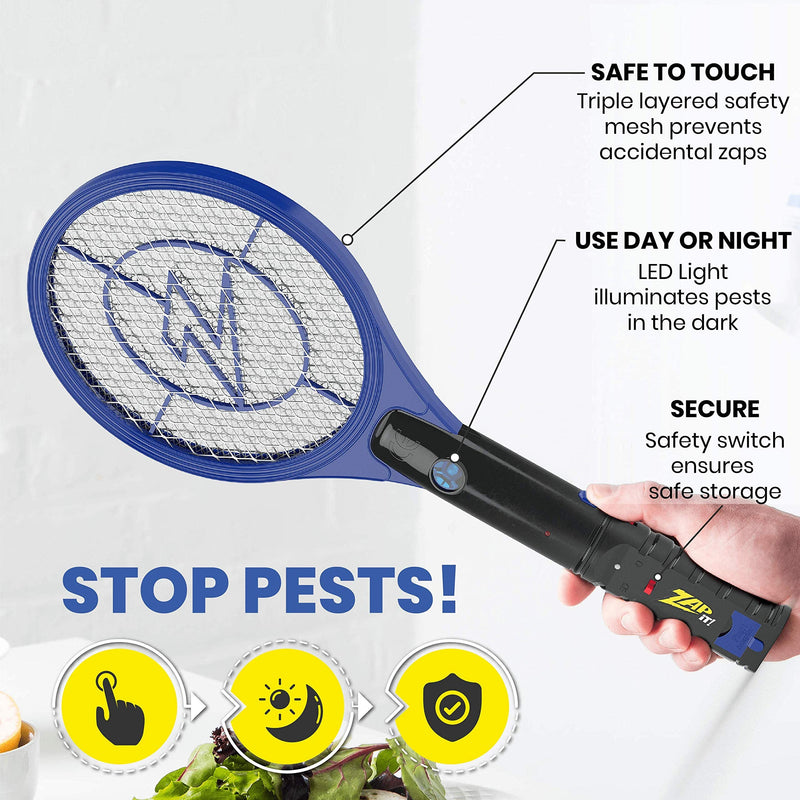 Electric Fly Swatter Racket and Mosquito Killer - Heavy Duty 4,000 Volt Electric