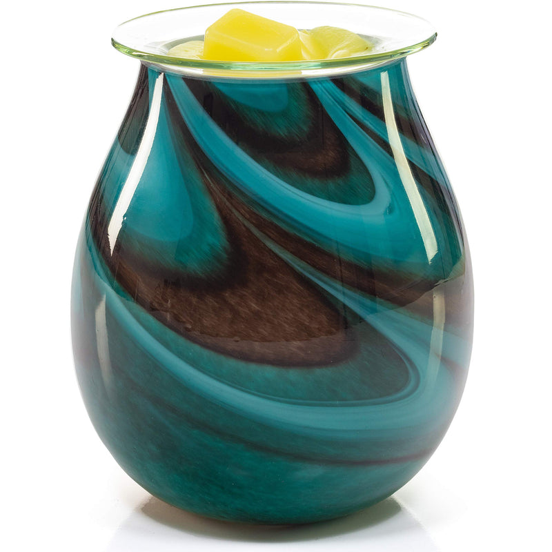 Wall-mounted wax warmer for scented wax, Viridian Swirl Radiant Art Electric