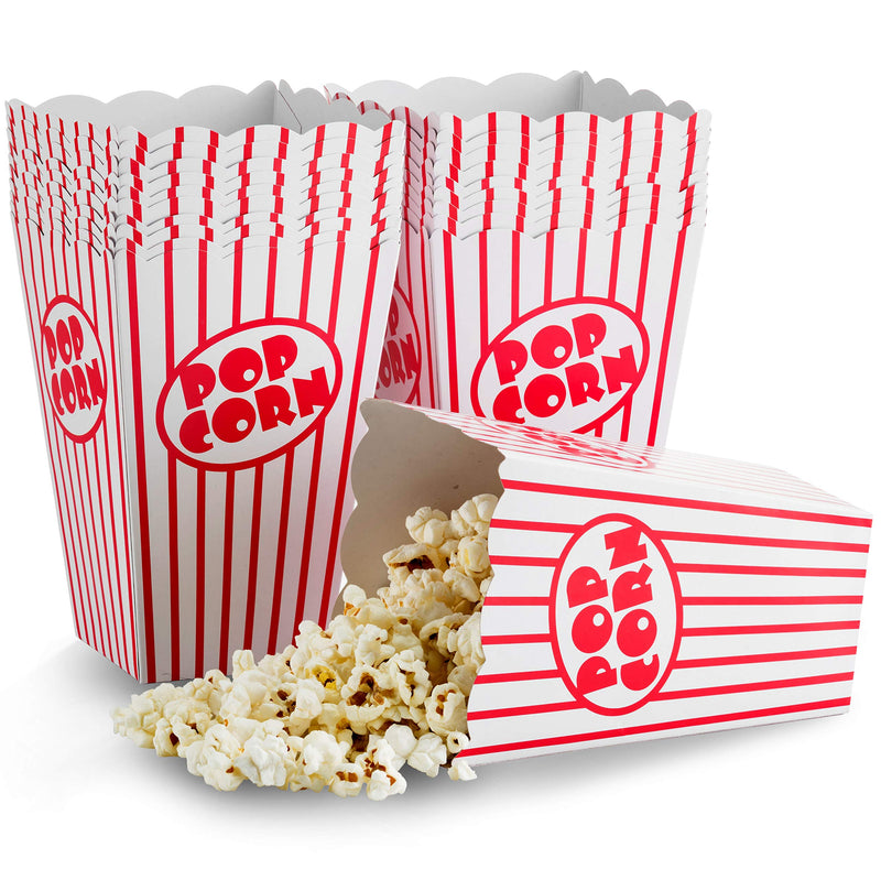 Movie Night Party Popcorn Boxes (Pack of 20) - Paper Popcorn Buckets - Movie