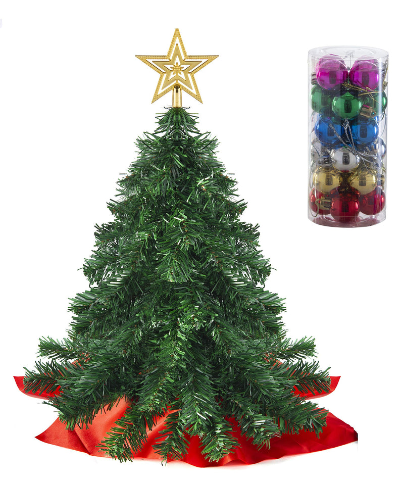 Tabletop Christmas tree (wooden base/fabric) with LED lights (Eu) star tree crown