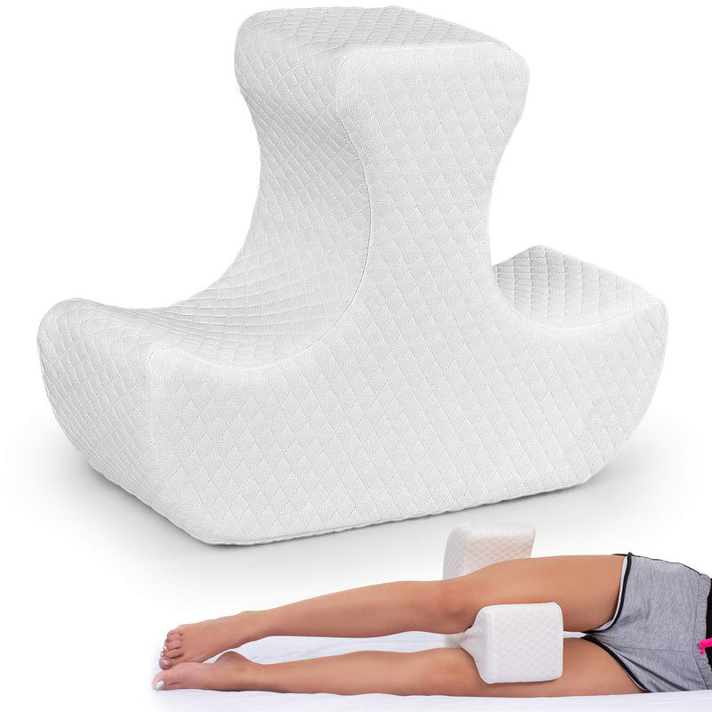 Leg Support Memory Foam Pillow for Sleeping - Unique Patented Design - Combined