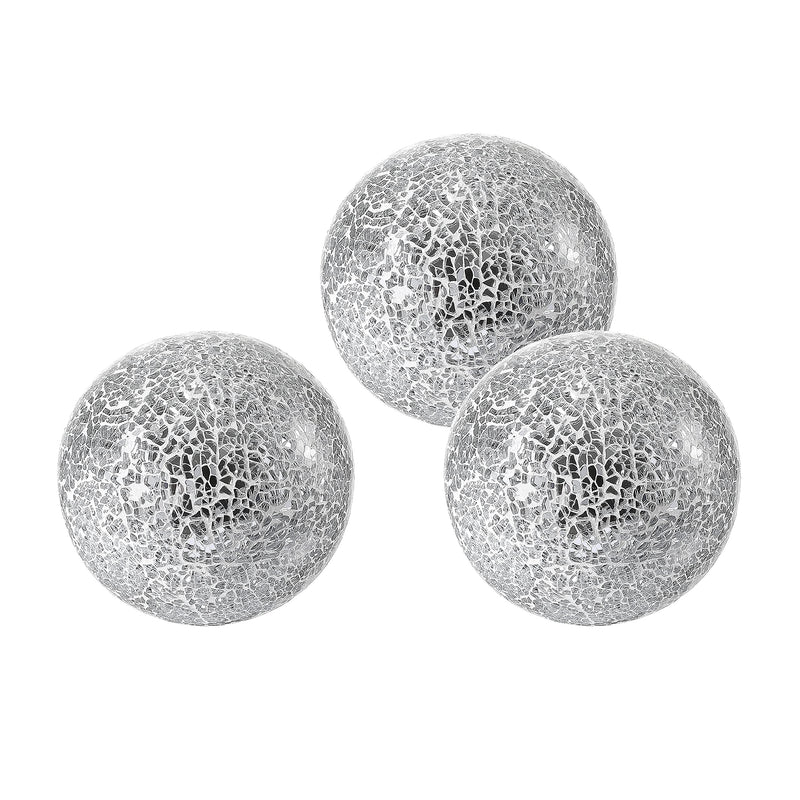 Decorative balls, set of 3 glass mosaic balls/balls, diameter 104 cm