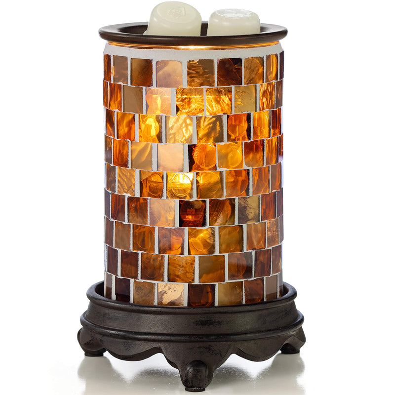 Wall Plug-in Wax Warmer - Radiant Sienna Mosaic Glass Scented Electric Candle