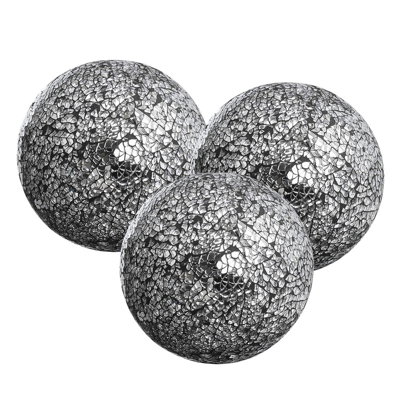 Decorative balls set with 3 decorative glass balls for bowls 5"