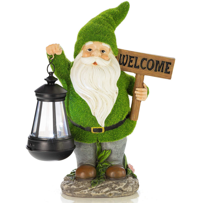 Welcome Sign Bear Solar Powered LED - Garden Statue Decor - Bear Outdoor