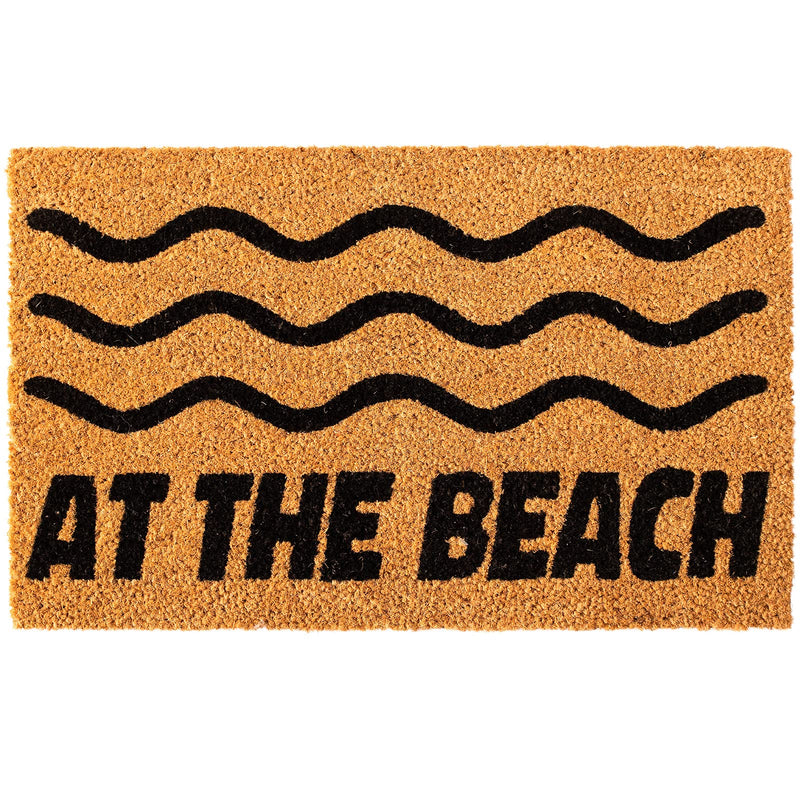 Natural Coconut Fiber Doormats with Heavy Duty Rubber Backing - At The Beach Design