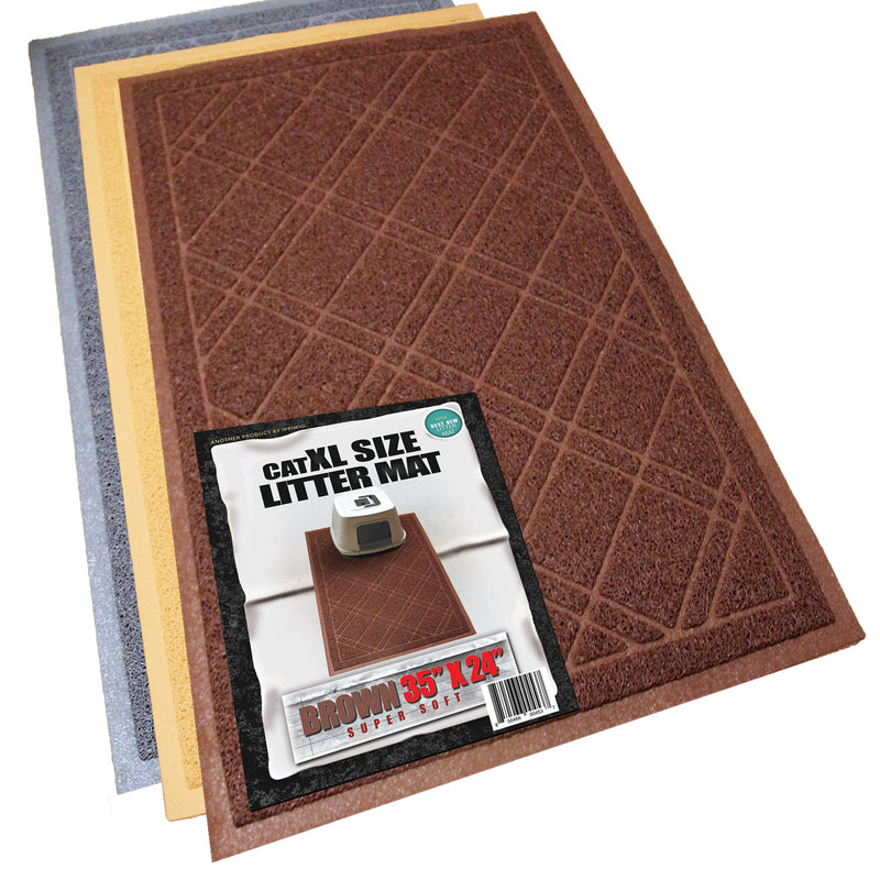 Cat Litter Tray Mat 35cm x 24cm Brown Cat Litter Collection Mat Mesh Mat Catches Litter