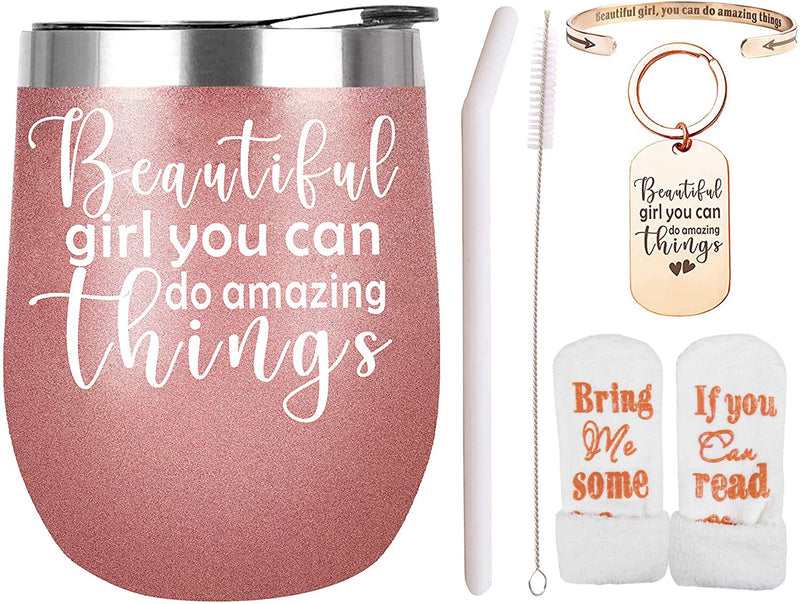 Inspirational Gifts for Women Tumbler, Beautiful Girl You Can Do Amazing Things With,