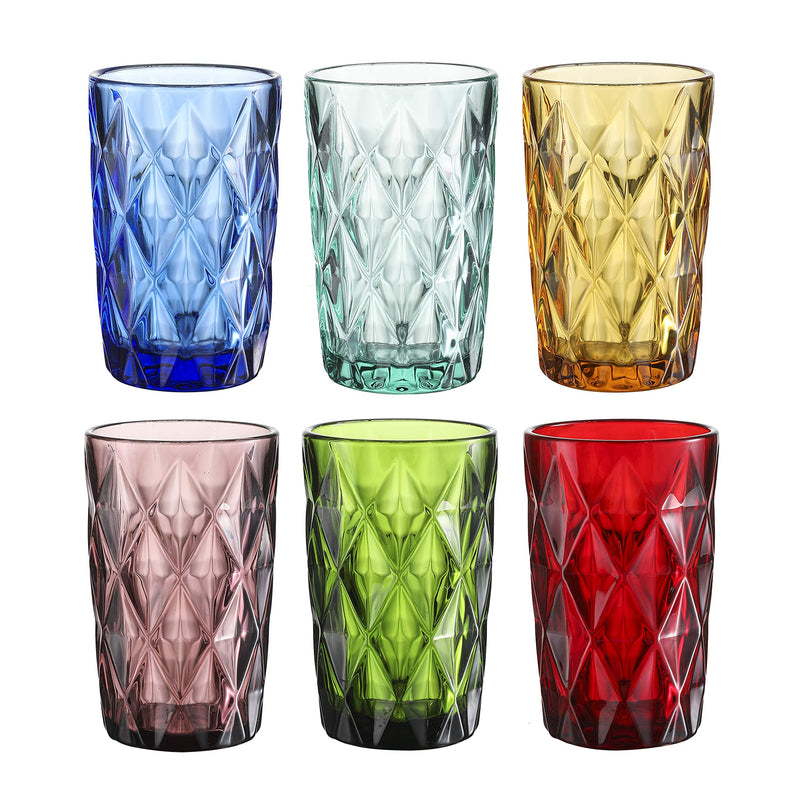 Double old fashioned glasses beverage glass cups, colored glass drinkware 12