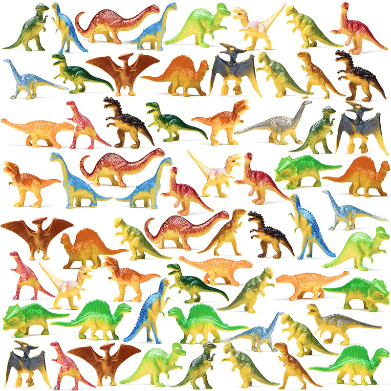 Mini Toy Dinosaur Figure (72pcs) Great for Dinosaur Party Favors Easter Eggs