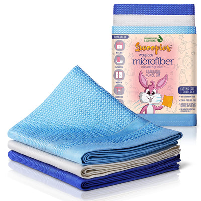 Pack of 3 streak-free all-purpose microfibre cloths. Magic cleaning cloths