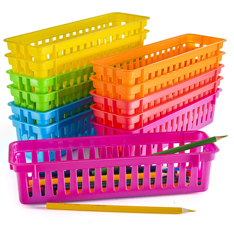 Pen box, pen basket or crayons basket for school, multi-colored