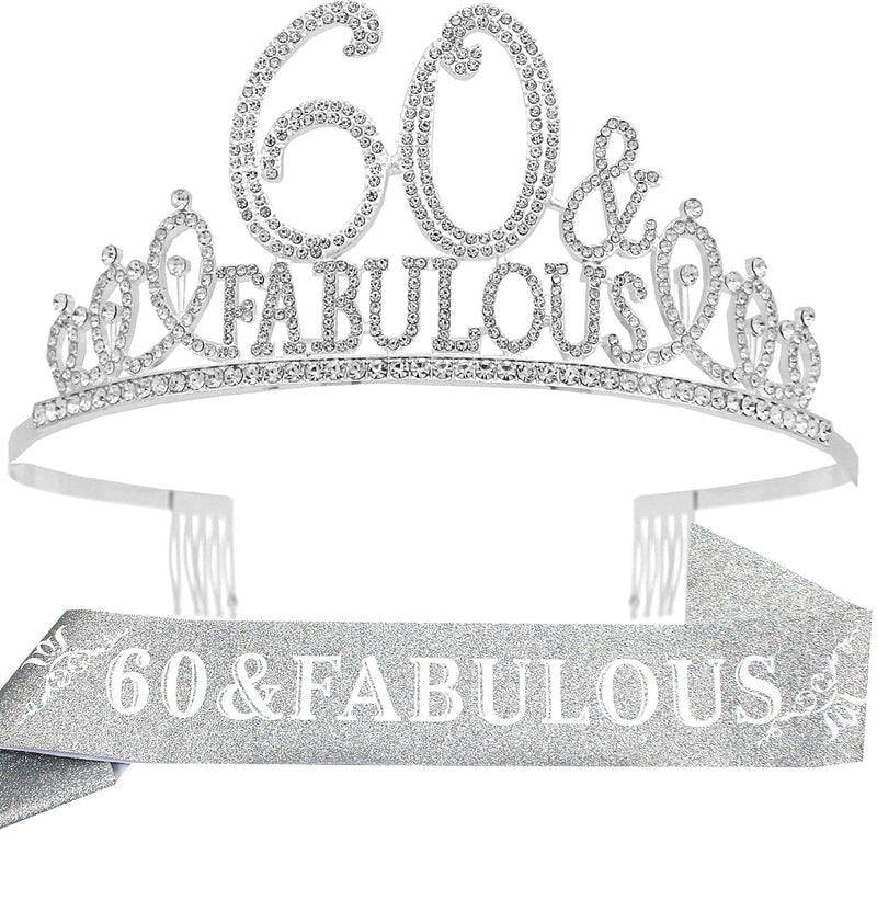 60th Birthday Decorations for Women - Sixty Birthday Set with 60th Birthday Tiara