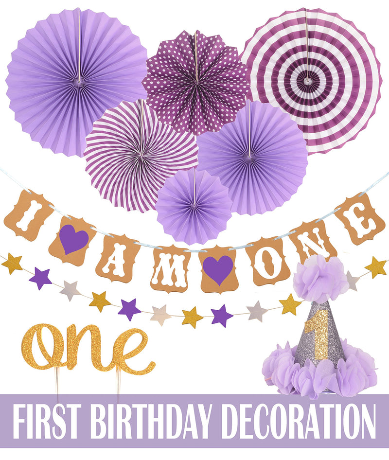 First Birthday Decoration Kit for Girls - 1st Baby Birthday Party Stars