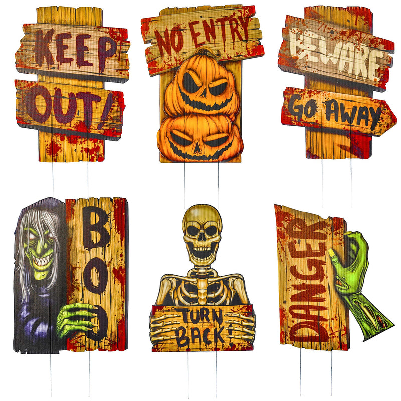 Halloween outdoor decorations, yard signs with metal stakes for spooky outdoor decorations