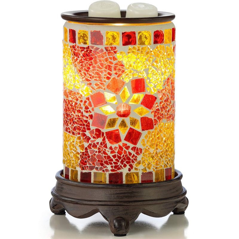 Wall Plug-In Wax Warmer for Scented Wax Mosaic Glass Ruby and Gold Electric Home