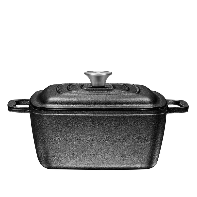 Cast iron casserole dish with lid, square oven dishes