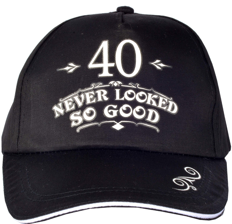 40th Birthday Gifts for Men, 40th Birthday Hat and Sash for Men, 40 has never looked like this