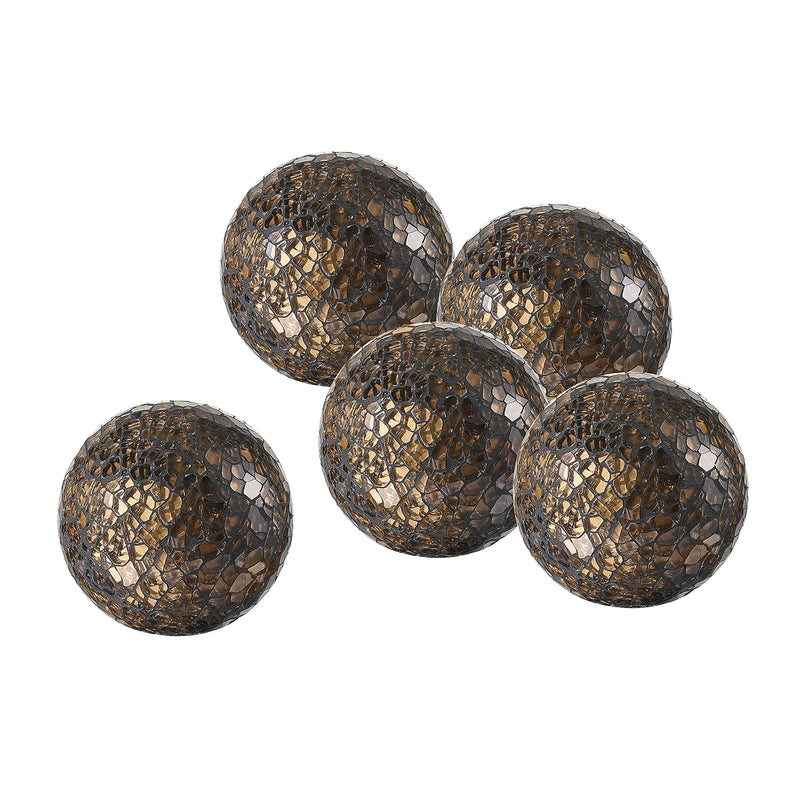 Decorative Balls Set of 5 Glass Mosaic Balls Diameter 33" for Bowls