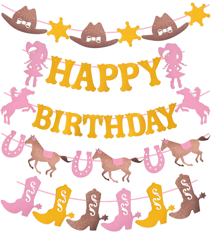 Cowgirl Theme Birthday Party Supplies for Girls Banner Western Cowgirl Theme