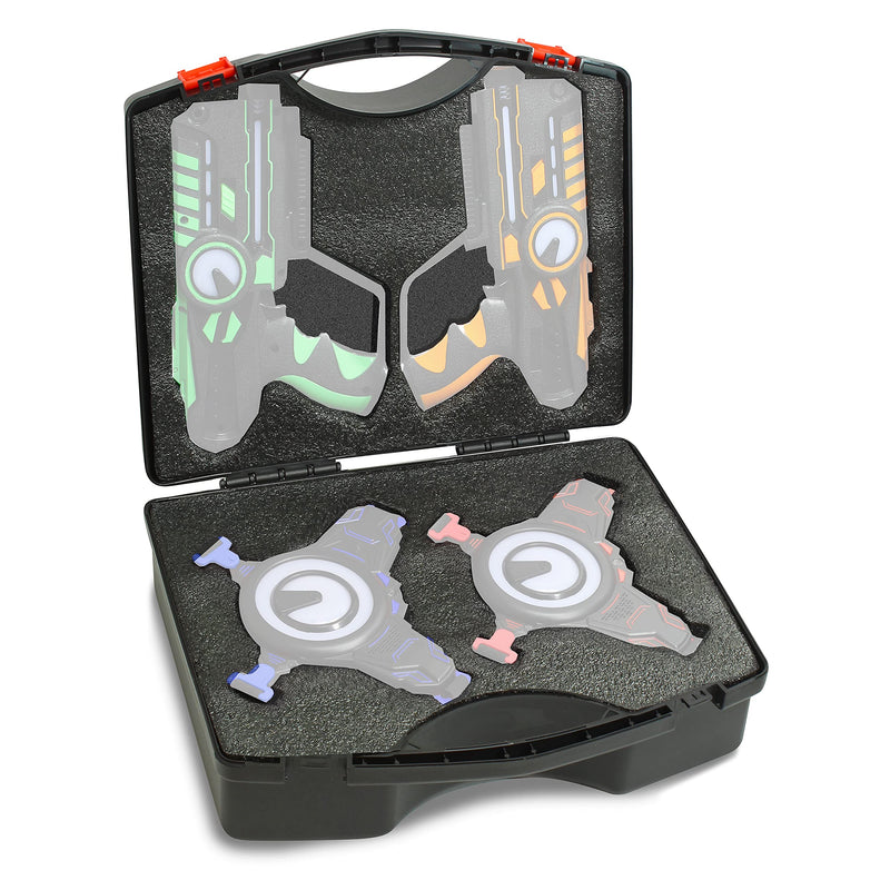 Laser Tag Carrying Case with Handle Pack of 4 (Non-Rechargeable Only)