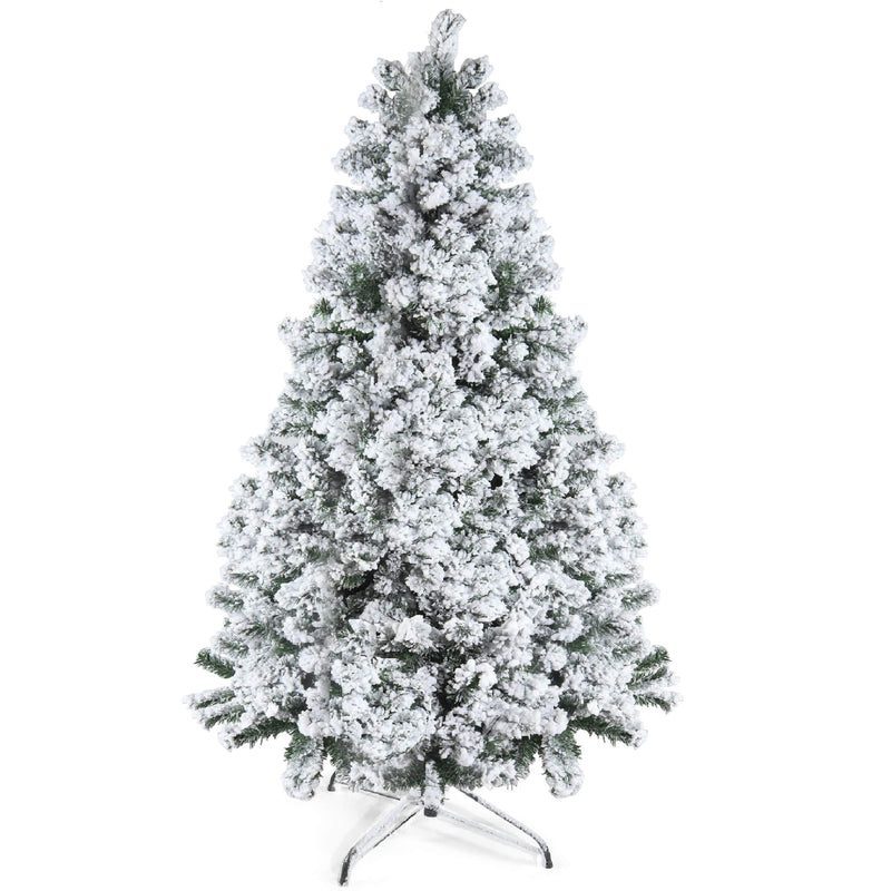 6ft Snowflake Christmas Tree - 1200 Tips Artificial Spruce with Hinges