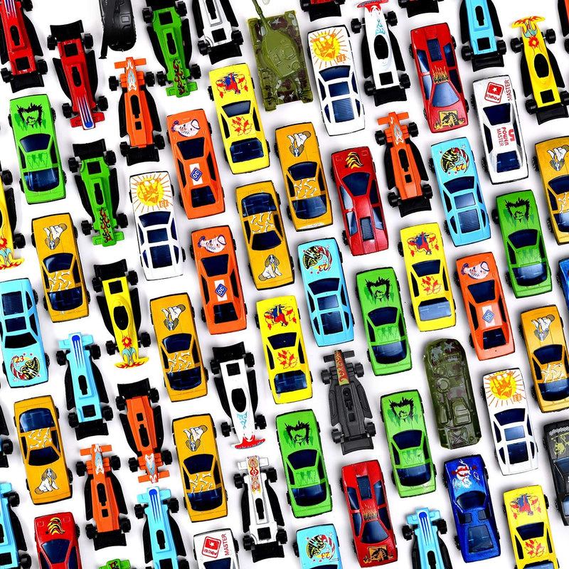 100 Piece Die Cast Cars - Racing Cars, Toys for Kids - Toy Cars - Bulk Car Toys - Kids