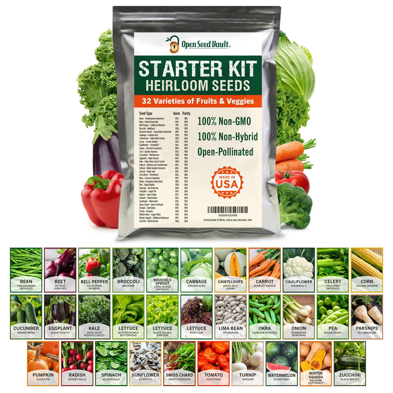 15,000 non-GMO heirloom vegetable seeds for growing vegetables and fruits