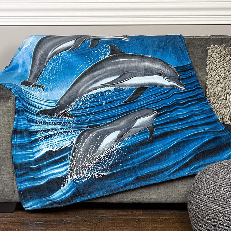 Dolphin Fleece Bed Blanket, 50" x 60" Dolphin Fleece Throw Blanket